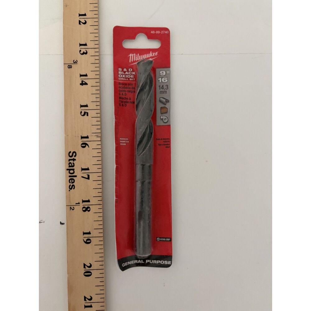 Milwaukee S&D black oxide drill bit 9/16" 48-89-2740